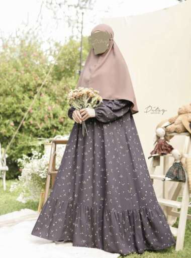Ditsy Night Gown Jan 2025 Gamis - Baju Tidur seri Stailie Chocolate XL