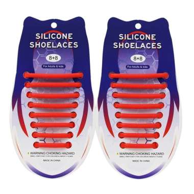 LAZY SHOELACE SILICONE Tali Sepatu Silikon tali sepatu karet 16PCS RED