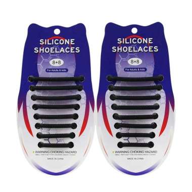 LAZY SHOELACE SILICONE Tali Sepatu Silikon tali sepatu karet 16PCS BLACK