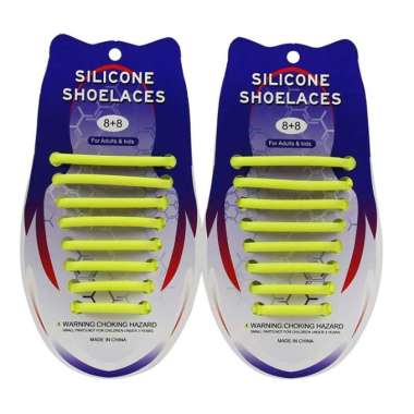 LAZY SHOELACE SILICONE Tali Sepatu Silikon tali sepatu karet 16PCS YELLOW