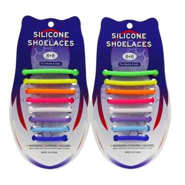 LAZY SHOELACE SILICONE Tali Sepatu Silikon tali sepatu karet 16PCS RAINBOW