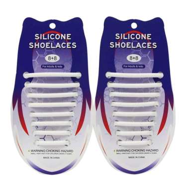 LAZY SHOELACE SILICONE Tali Sepatu Silikon tali sepatu karet 16PCS WHITE