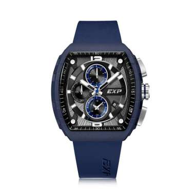 Expedition Eco Ceramic 6782MCR Rubber Strap Jam Tangan Pria Box Set Biru