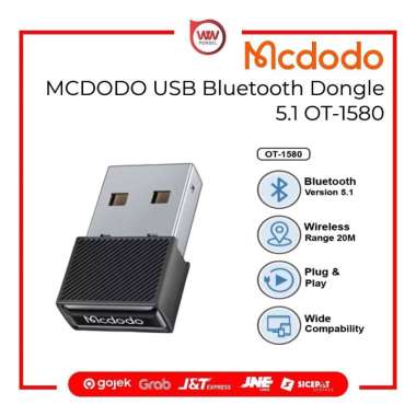 MCDODO OT-1580 USB Bluetooth Dongle 5.1 Dongle For PC Keyboard Mouse Black