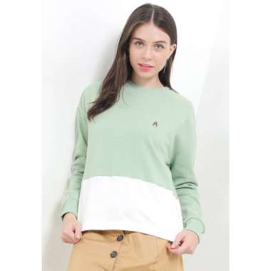 Hush Puppies Revive Rlx Colorblock Pullover Wanita L Sage