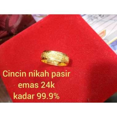 Cincin tunangan pasir emas asli 24k kadar 99% 2 gr