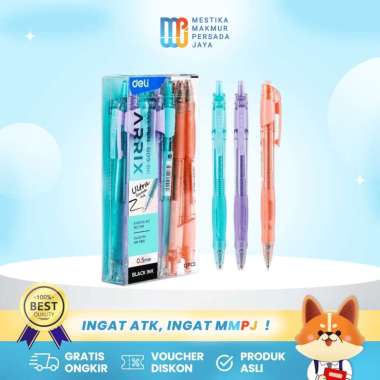 Deli Pulpen Gel Ballpoint 0.5mm dengan Tinta Hitam EG09-BK