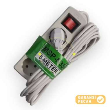 MYVO STOP KONTAK KABEL / COLOKAN / SAKLAR / ARDE + SWITCH 2/3 LUBANG 5M 3 LUBANG