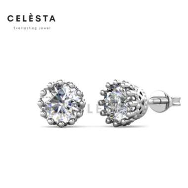 [GRA DIAMOND SERTIFIKAT] Lumierre earrings anting 1 carat berlian Moissanite Diamond 925 Silver Cele