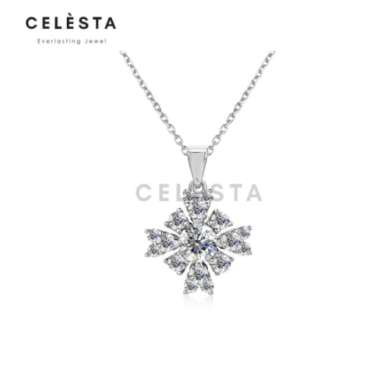 Eloise Pendant - Kalung 0.8 Carat berlian Moissanite 925 silver Celesta