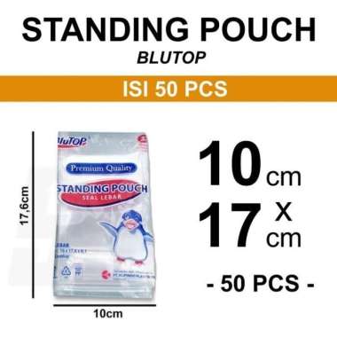 aiGooTan - (ISI 50) STANDING POUCH 10x17 CM BLUTOP - Plastik STP Ziplock Zip Lock Berdiri Zipper Med
