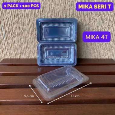 Mika Plastik Bening L3/ Wadah Makanan Kue Jualan Isi 100 pcs