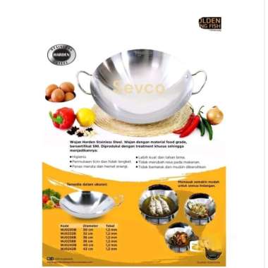 Kuali Stainless steel Wajan Penggorengan Belanga Golden Dragon 40 42 cm 40