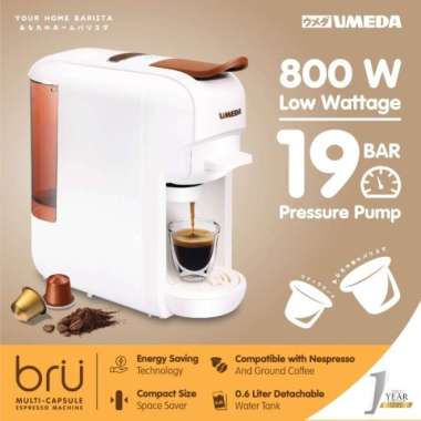 UMEDA BRU Mesin Kopi Multi Kapsul Nespresso Capsule Coffee Maker - BRU Mesin Kopi BRU Mesin Kopi