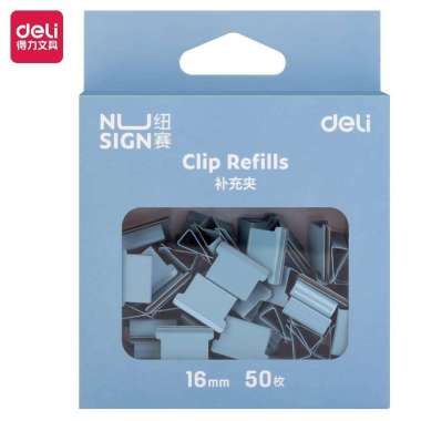 Nusign Fastener Clip Isi Penjepit Kertas Binder Clip Otomatis NS086 Biru