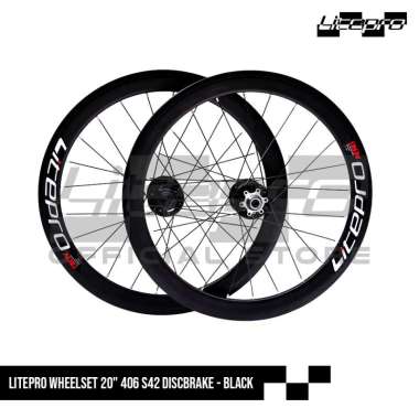 DELTACYCLES - LITEPRO WHEELSET 20" 406 S42 DISCBRAKE BLACK