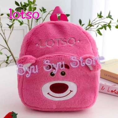 Tas Ransel Boneka Anak Kuromi My Melody Cinnamoroll Hello Kitty Pochacco Lotso BULU LOTSO