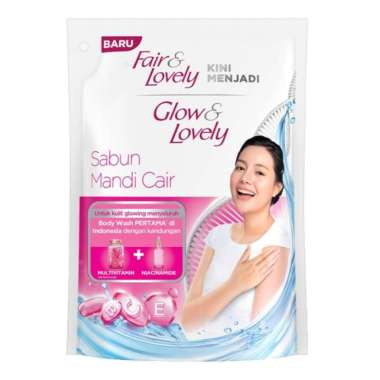 Glow & lovely sabun mandi multivitamin + niacinamide / multivitamin + AHA BHA refill 400 ml multivit