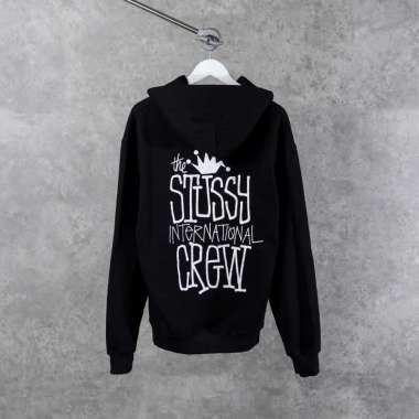 Hoodie STUSSY INTERNATIONAL CREW WHITE BLACK HOODIE 100% ORIGINAL L