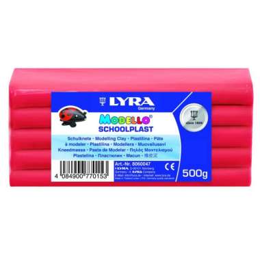 Lyra Modelling Clay Schoolplast - Lilin Plastisin Mainan Warna Warni 500 gram 8060 Red
