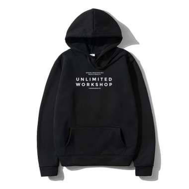 XUA Jumper Hoodie Distro Sweater Unisex UNLIMITED WORKSHOP XL HITAM