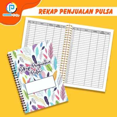 (NON CUSTOM) Buku Rekap Penjualan Pulsa Jilid Spiral 50 Lembar/100 Halaman A5