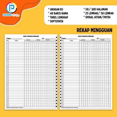 (NON CUSTOM) BUKU REKAP TABUNGAN ESTETIK AESTHETIC HARIAN A4/B5/A5 JILID SPIRAL B5 TABEL MINGGUAN + 
