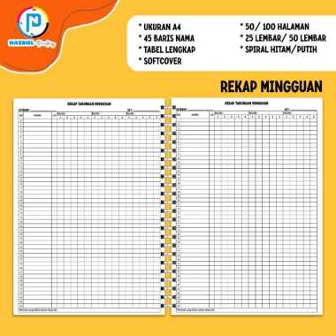 (NON CUSTOM) BUKU REKAP TABUNGAN ESTETIK AESTHETIC HARIAN A4/B5/A5 JILID SPIRAL A4 TABEL MINGGUAN + 