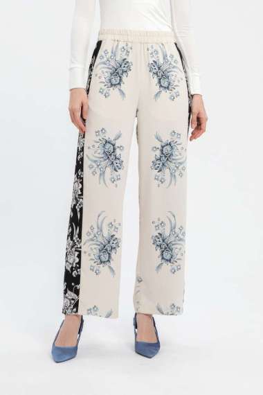 MINIMAL - Hasta - Kulot Motif Bunga - Black S Beige