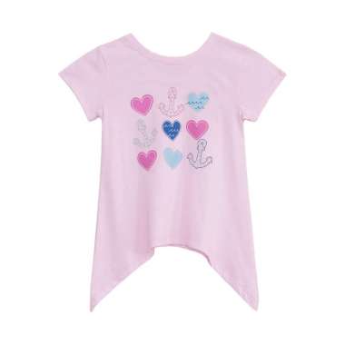 TORIO Basic T-Shirt Anchor Pink - Kaos Anak Perempuan 7-8Y