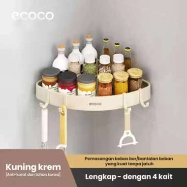 ECOCO Corner Shelf Alumunium - Rak segitiga kamar mandi untuk shower gel rak sampo toilet bebas pelu