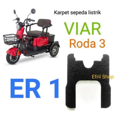 Karpet sepeda listrik roda tiga Viar RE1 roda 3 RE 1 Merah