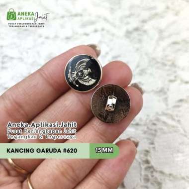 12 BIJI KANCING JAS EPOXY GARUDA EMAS MUDA #620 / KANCING JAS Induk (21 mm)