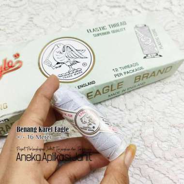 1 BIJI BENANG KARET EAGLE / BENANG KARET UNTUK BAJU DAN GELANG PANJANG Putih