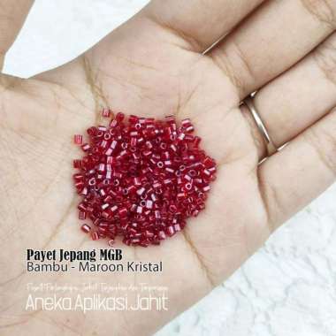 50 GRAM PAYET JEPANG MGB BAMBU PASIR 518 MAROON KRISTAL 518-BAMBU