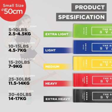 Long Resistance Band Svarga | Premium Latex | Karet Fitness & Gym Short Band Light