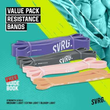 Long Resistance Band Svarga | Premium Latex | Karet Fitness & Gym VP Arm & Legs Value Pack