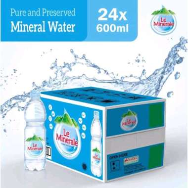 Le Minerale botol 600ml (1 dus isi 24 botol)