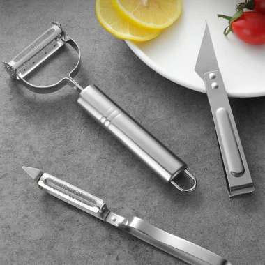 Peeler Pengupas Buah dan Sayur set 3 Pcs Stainless Peeler 3in1