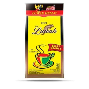 Luwak Kopi Bubuk Hitam Murni | Black Coffee Original Bag - 120 gr (Kemasan 1 Pack)