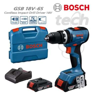 Mesin Bor Tembok Baterai Cordless Impact Drill 18V Bosch GSB 18V-65