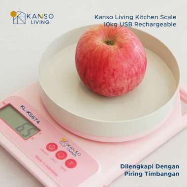 Kanso Living 10kg Timbangan Dapur Digital Rechargeable KL-KS674 Pink