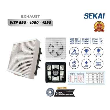 SEKAI Exhaust Fan Dinding Kipas Angin Hexos Dinding WEF691 / WEF890 / WEF1090 / WEF1290 WEF-890
