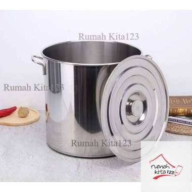 Panci Stainless Jumbo Tinggi Baso Soto Stock Pot Besar Tebal 30