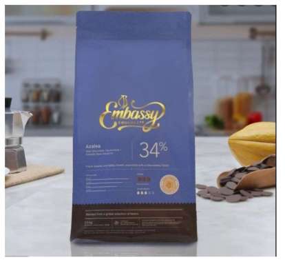 TULIP EMBASSY AZALEA 34% MILK Couverture Chocolate Cokelat Button 500g