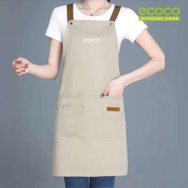 ECOCO Apron Waterproof Light Curry - Celemek Masak Wanita dan Pria Waterproof Bahan Tidak Mudah Sobe
