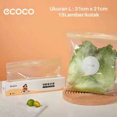 ECOCO Sealed Food Bag - Kantong Plastik Ziplock Tempat Penyimpanan Makanan Buah Sayur Kulkas Zipper 