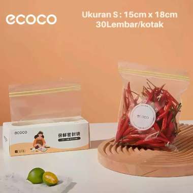 ECOCO Sealed Food Bag - Kantong Plastik Ziplock Tempat Penyimpanan Makanan Buah Sayur Kulkas Zipper 