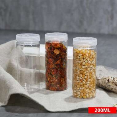 Food Container Round Small 200 ml (5*12 cm) - Korea No.1 Food container toples bening transparan pla
