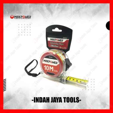 MAXPOWER M90004 Meteran 10 M Transparant - Alat Ukur Pengukur Meter Rol Matic Measuring Tape